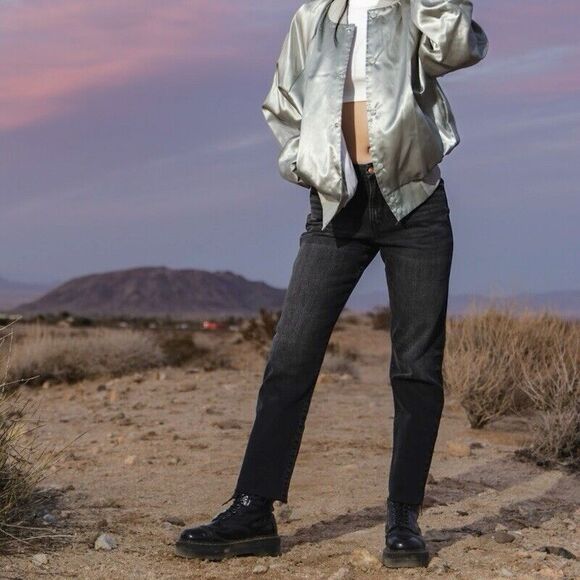 Porter Blue The Rebel Straight-Cole High Rise Straight Leg Jeans Denim Women 32 - Picture 4 of 16